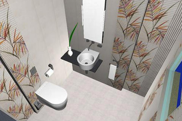 Цветовая гамма в дизайне маленького туалета