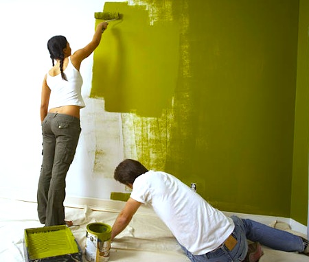 Как правильно производить окраску стен